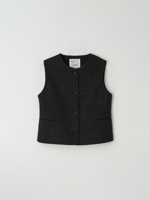 brenda wool vest - charcoal