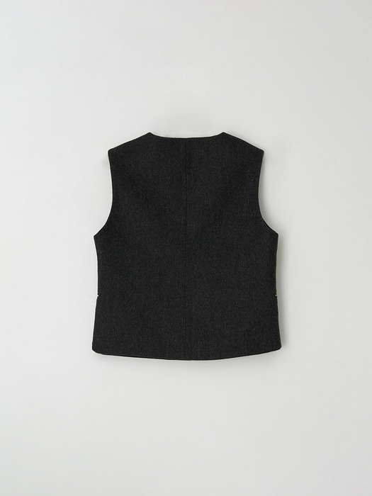 brenda wool vest - charcoal