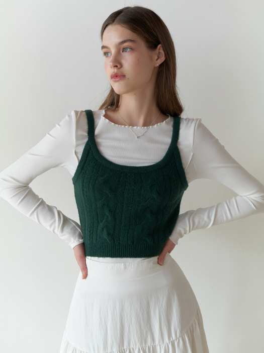 Bergamot knit bustier (green)