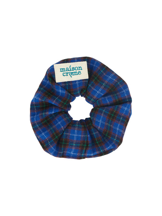 Check flannel Scrunch _ Cobalt Blue