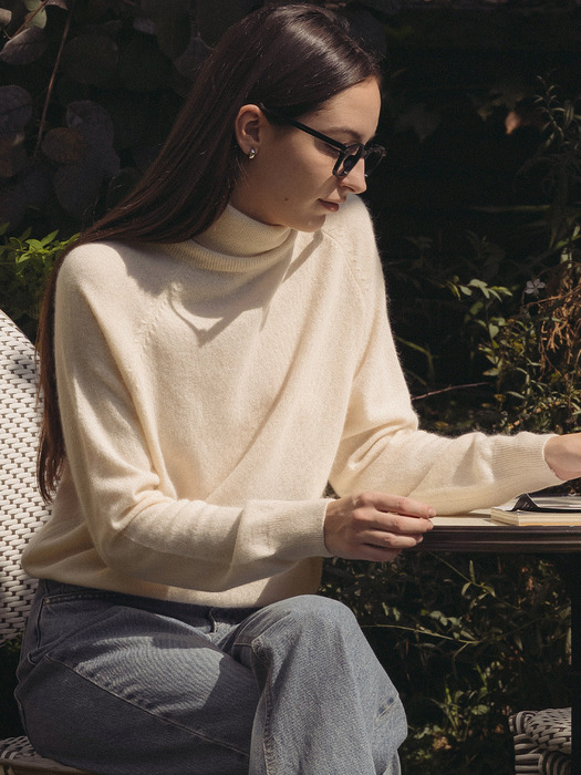 Daily wool blended turtleneck knit_Ivory