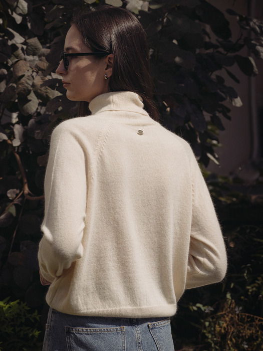 Daily wool blended turtleneck knit_Ivory