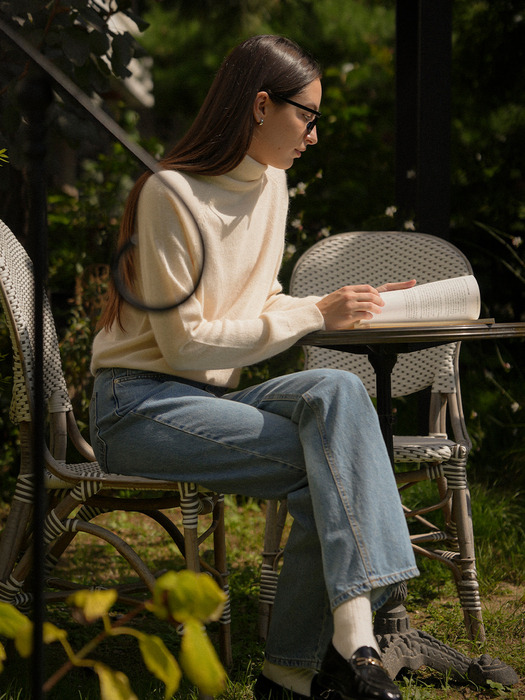 Daily wool blended turtleneck knit_Ivory