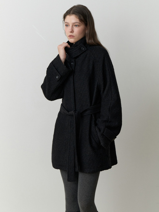 Ounce half wool coat (black)