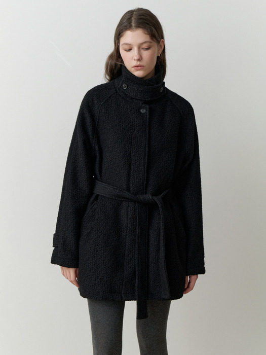 Ounce half wool coat (black)