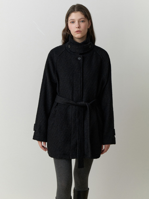 Ounce half wool coat (black)