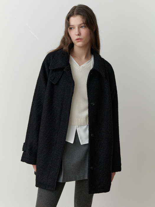 Ounce half wool coat (black)