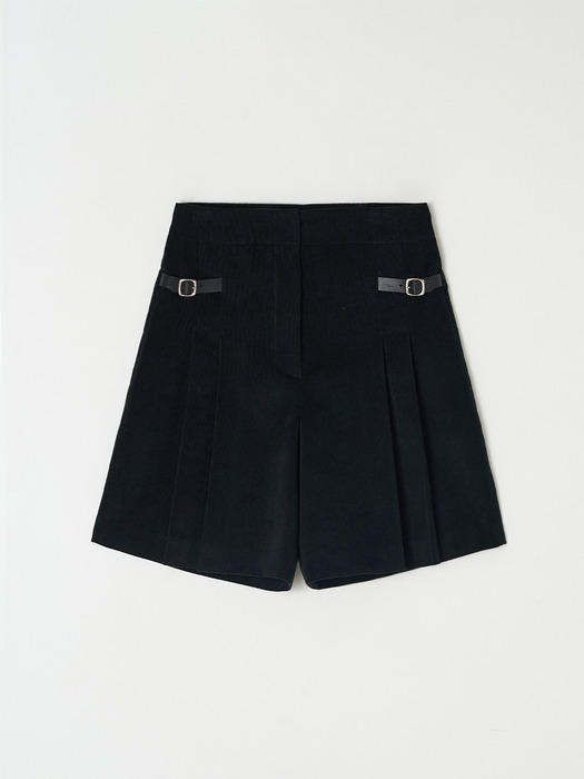 Corduroy skirt pants - Black