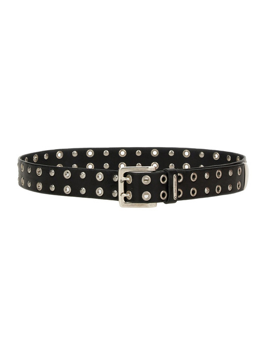 [아워레가시] SS25  벨트 A2258DFL_FLECKINGBLACKLEATHER