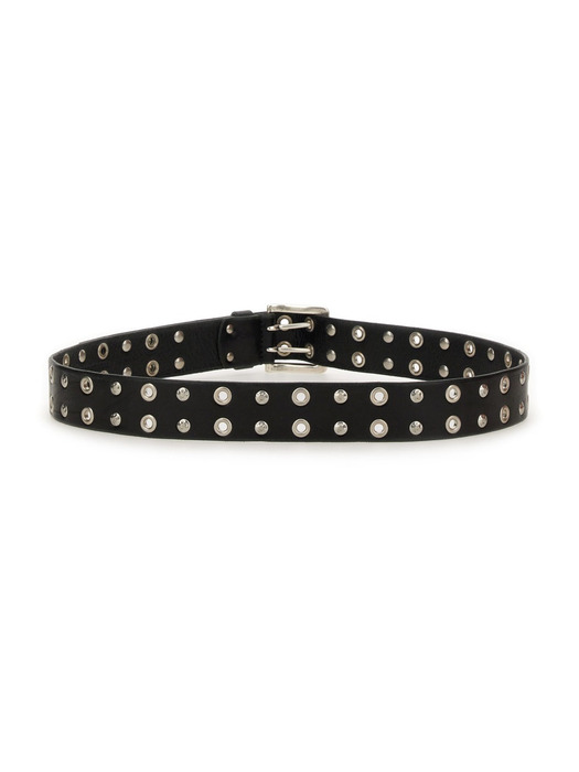 [아워레가시] SS25  벨트 A2258DFL_FLECKINGBLACKLEATHER