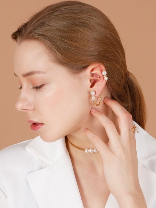 PEARL RING EARRING[DL17FWER12GDF]