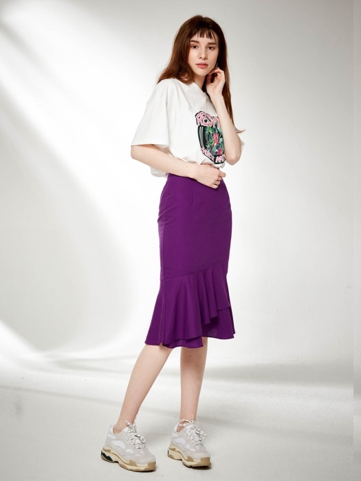Colorful Frill Midi Skirt [VL]