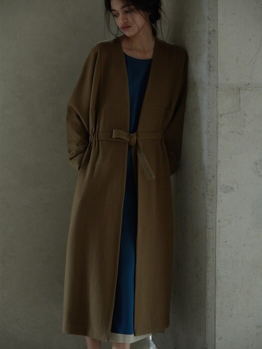 tie waist wool coat