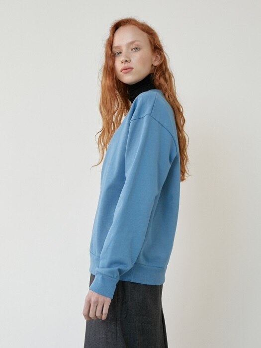 Blue Basic Sweatshirts