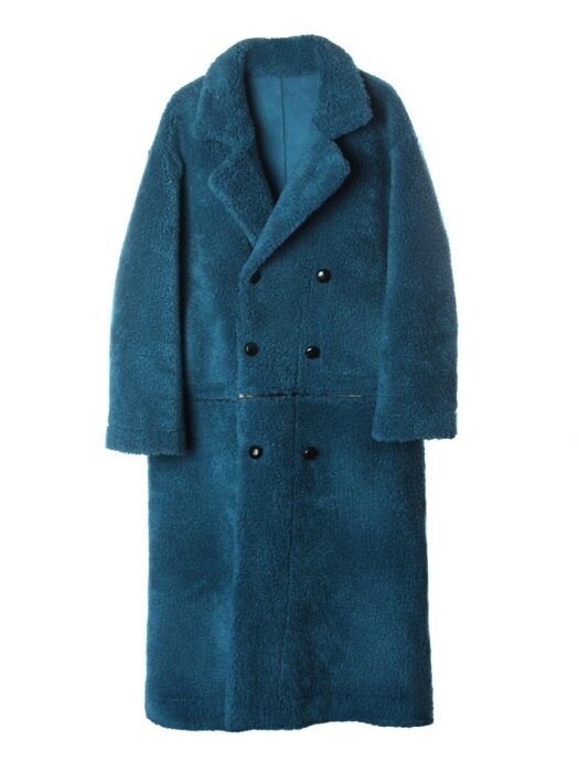 UTO-FC04 reversible lambswool fur coat[blue(UNISEX)]