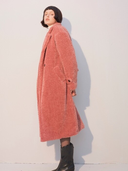 Teddy Bear Long Coat_Pink