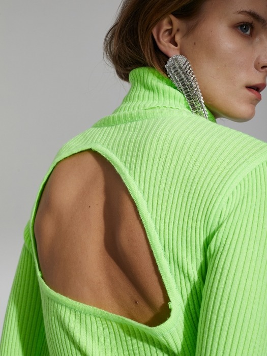 OPEN BACK KNIT FLUO YELLOW