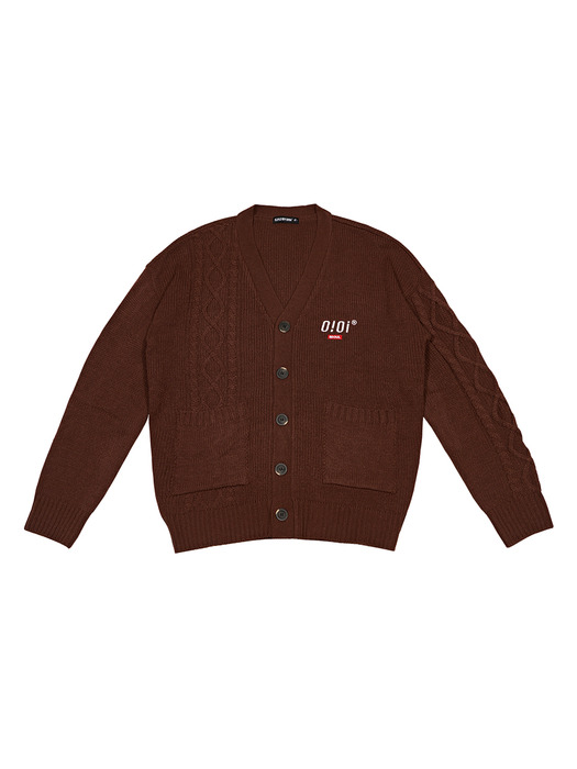 HALF TWIST CARDIGAN_brown