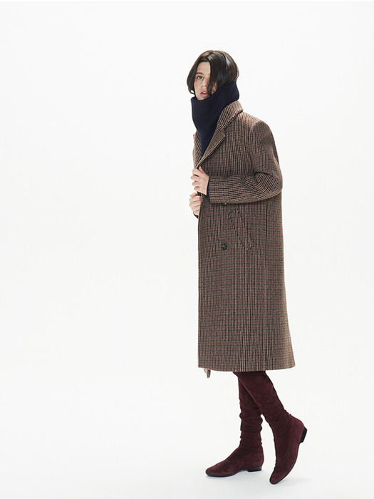 [단독] CHECK DOULE LONG COAT