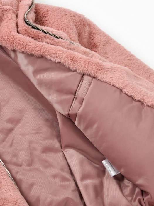 Clasic Fur Zip-Up Jacket (HOT PINK)