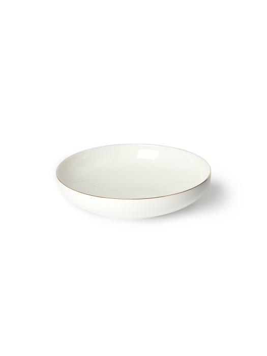 white gold line salad bowl - round