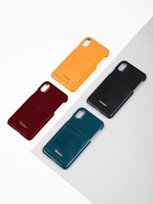 LEATHER IPHONE XR CARD CASE (4 COLOR)