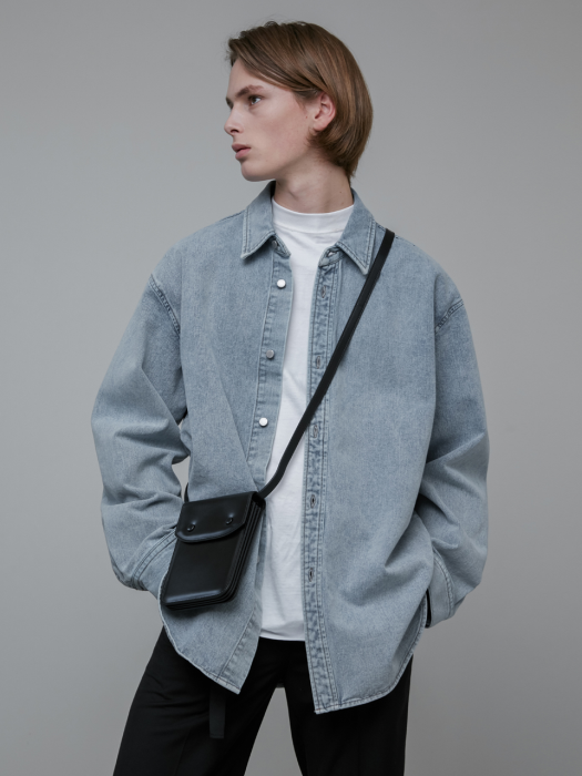 OVER-FIT DENIM SHIRT JACKET GREYISH BLUE UDSH0E301B5