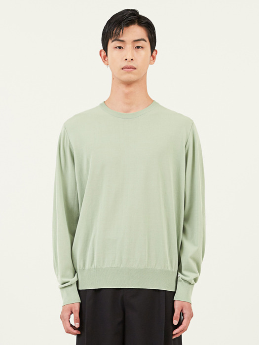 basic crew neck knit Y/green