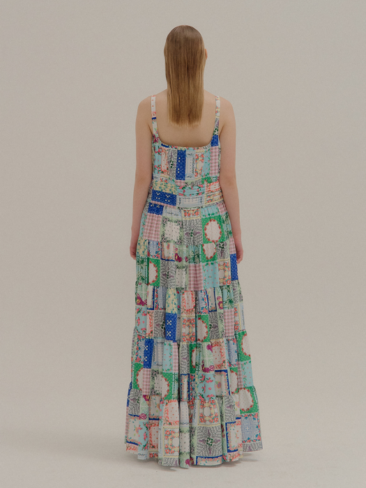 Patterned Patchwork Printed Maxi Dress