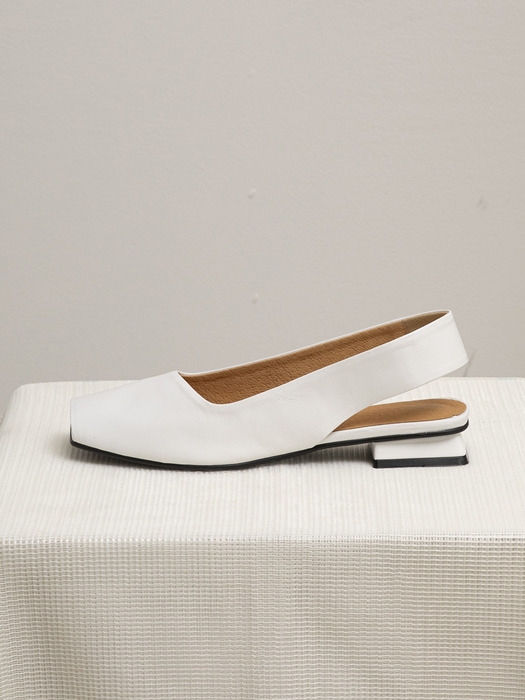 BKP20211 LEMI OPENTOE SLINGBACK WHITE