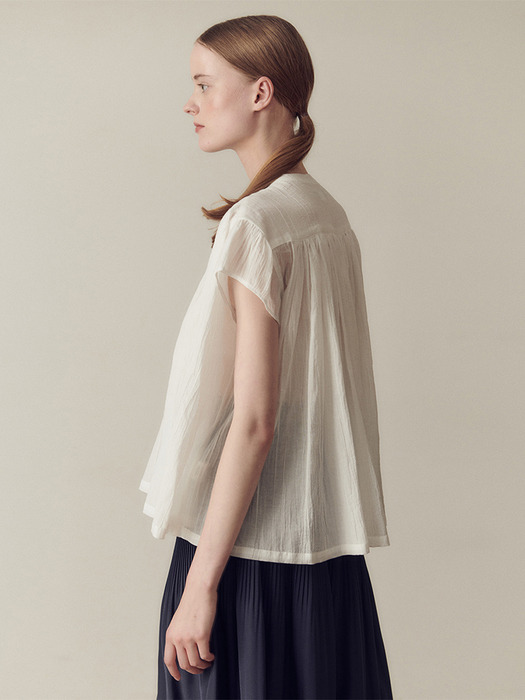 Shirring blouse_White