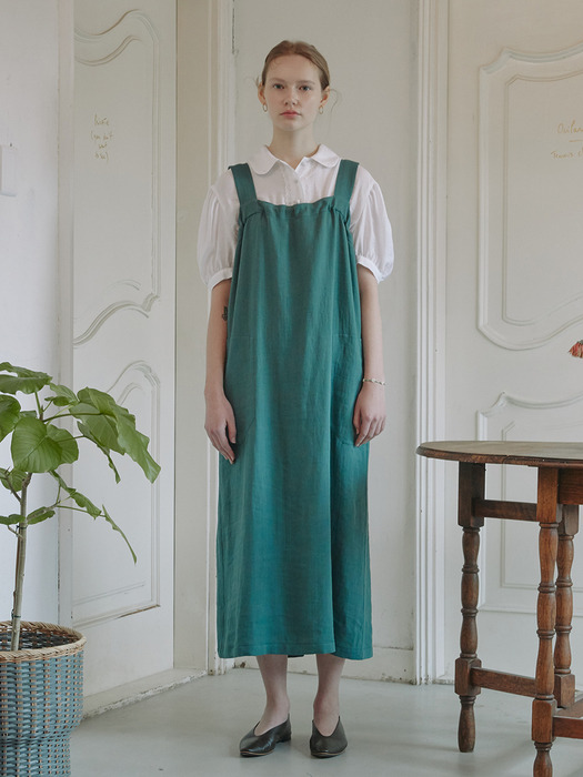 Relaxed Linen Dress_Green