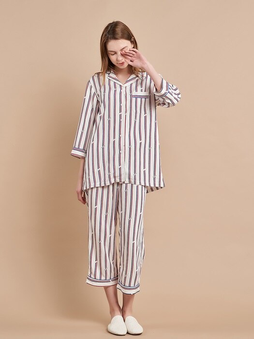 여자 90 스트라이프 코튼레이온 파자마세트 Women 90 stripe PJ set