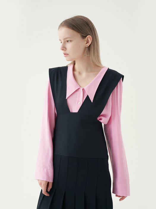20 Fall_Pink Low Neck Blouse   