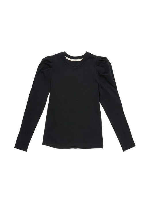 SSANGMUN Puffed long sleeve T-shirt (Black)
