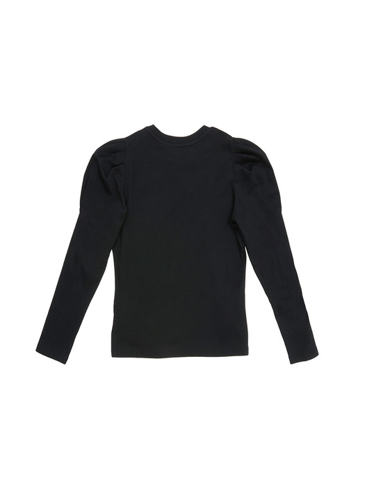SSANGMUN Puffed long sleeve T-shirt (Black)