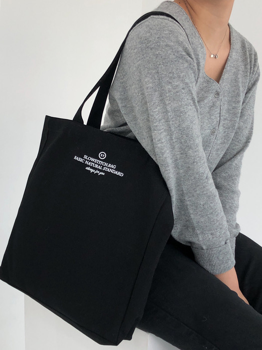 square canvas bag ( black )