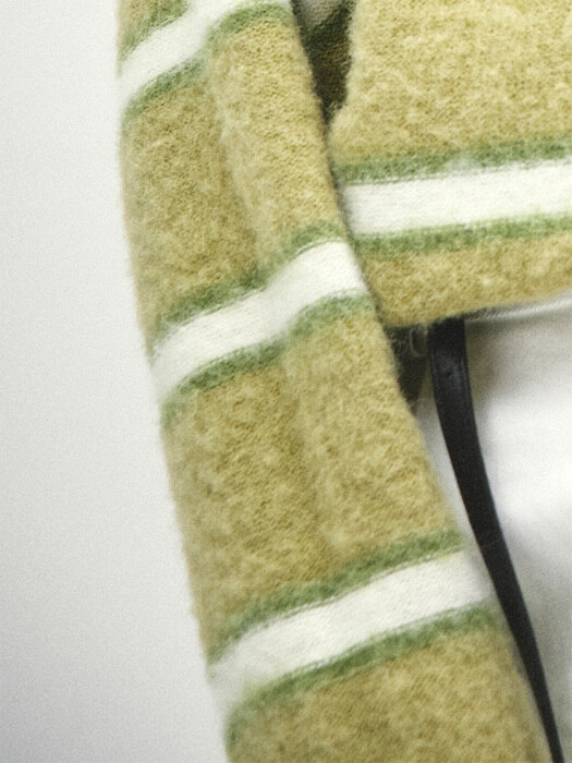 MELONWHITE blushed mohair stripe knit (MT102)