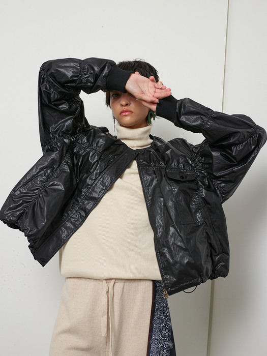 eco leather jumper (black)