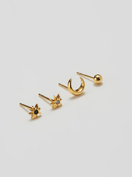 STAR & MOON 4SET EARRING