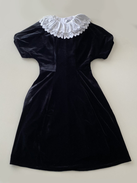 [SET]Little Black Dress+Juliet Ruffled Lace-Collar