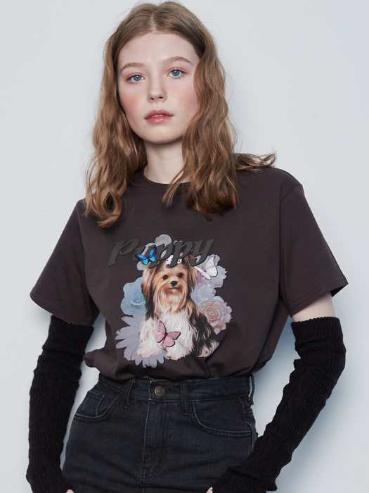 IN PUPPY TEE(CHARCOAL)
