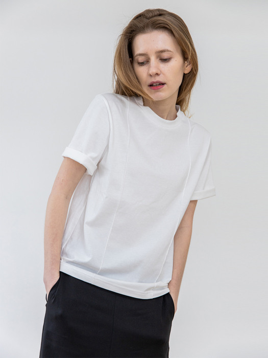 Line Pointed T-shirts-Off White