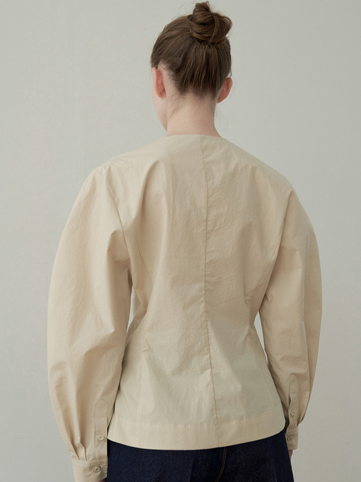 cotton silhouette blouse (light beige)
