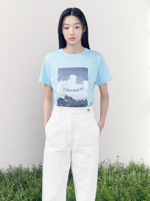 Season Graphic TShirts  Sky Blue (KE1340M02Q)