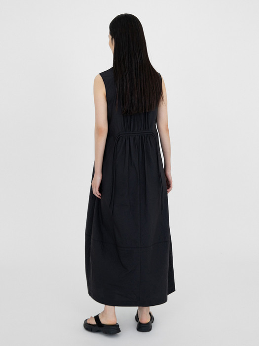 Metalic sleeveless midi dress (Black)