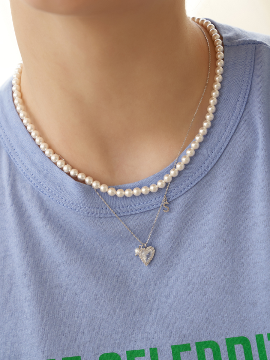 Crystal Heart Initial Necklace_NZ1153
