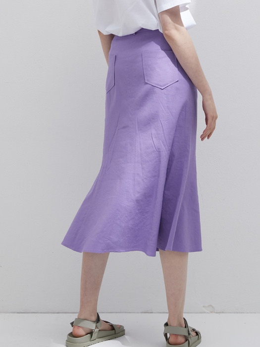 Linen mermaid skirt - Light purple