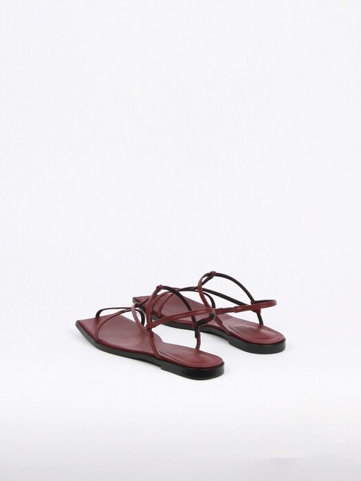 Yves Sandals Leather Wine
