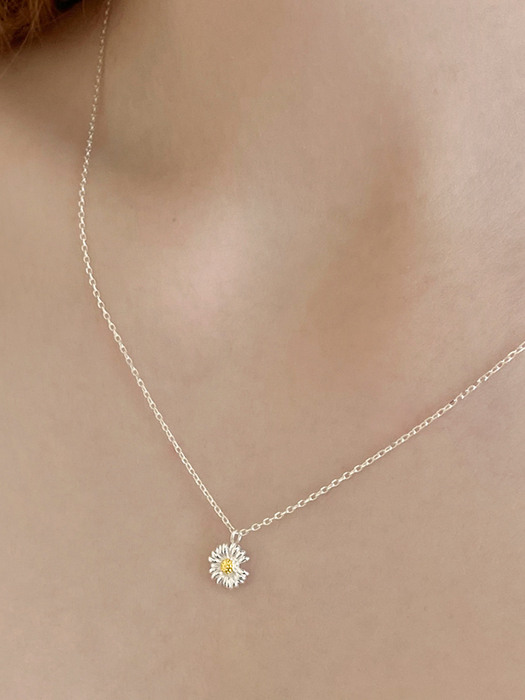 silver 925 daisy necklace